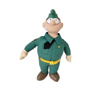 Vintage Beetle Bailey Plush Doll Vinyl Head Army Uniform Comic Strip 10 inch